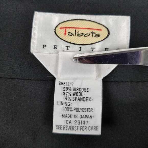 Talbots Petites Gray Wool Blend Lined Side Zip Skirt Size 8 - Picture 6 of 6